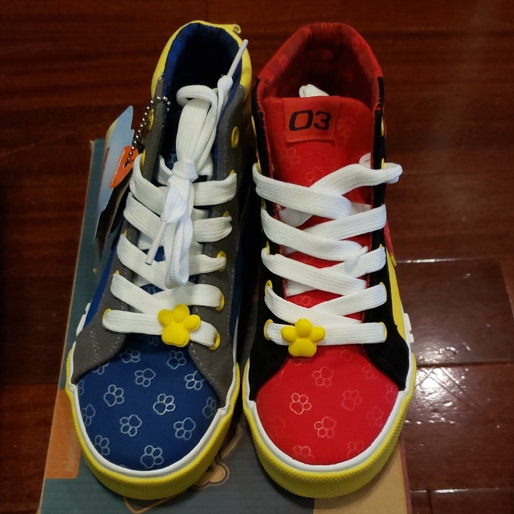 Paw Patrol Red and Blue Kids High-Top Sneakers